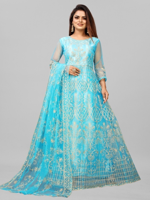 APNISHA Women Blue & Cream-Coloured Ethnic Motifs Net Ethnic Maxi Dress with Dupatta
APNISHA Women Blue & Cream-Coloured Ethnic Motifs Net Ethnic Maxi Dress with Dupatta