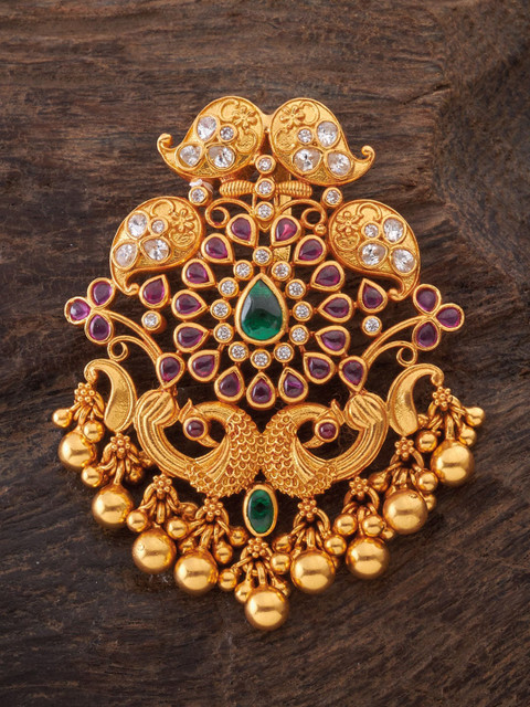 Kushal's Fashion Jewellery Green Gold-Plated Ruby Artificial Stone Studded Silver Pendant, Red
Kushal's Fashion Jewellery Green Gold-Plated Ruby Artificial Stone Studded Silver Pendant, Red