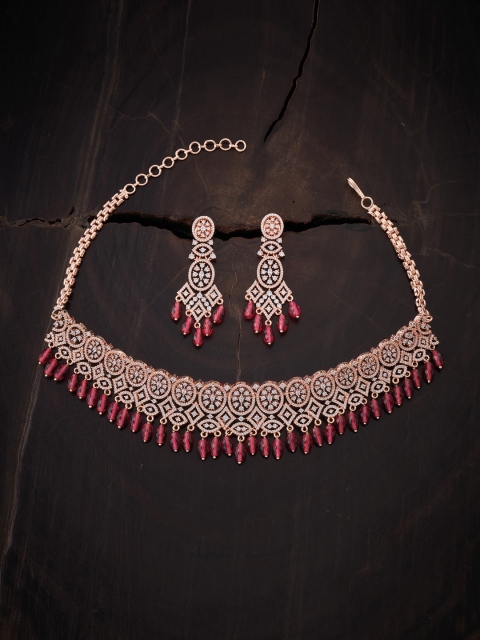 Kushal's Fashion Jewellery Rose Gold-Plated Pink & White CZ Studded & Beaded Jewellery Set
Kushal's Fashion Jewellery Rose Gold-Plated Pink & White CZ Studded & Beaded Jewellery Set