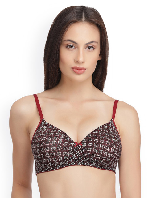 Clovia Maroon & Black Printed Non-Wired Lightly Padded T-shirt Bra BR0943P0940C
Clovia Maroon & Black Printed Non-Wired Lightly Padded T-shirt Bra BR0943P0940C