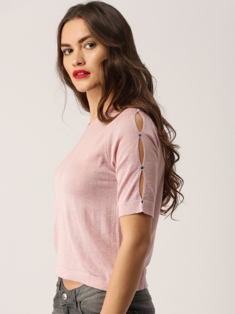 Ms.Taken by Kriti Sanon Women Pink Solid Top