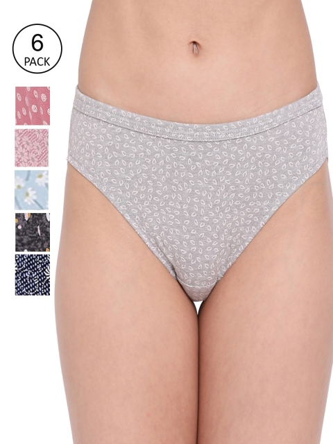 LYRA Women Pack Of 6 Assorted Pure Cotton Bikini Briefs