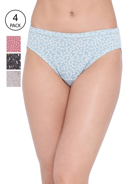 LYRA Women Pack Of 4 Assorted Bikini Cotton Briefs