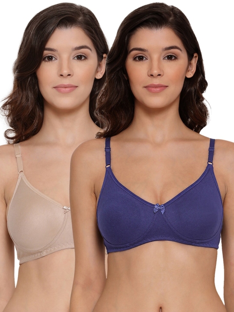 LYRA Pack Of 2 Assorted Cotton Bra Underwired Lightly Padded