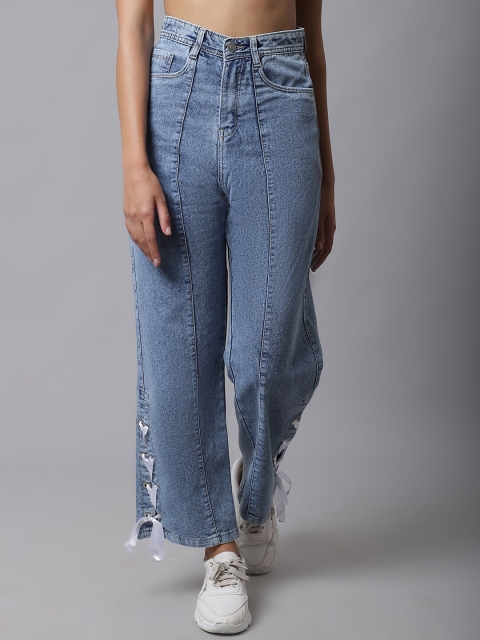 River Of Design Jeans Women Blue Flared High-Rise Low Distress Light Fade Stretchable Jeans
River Of Design Jeans Women Blue Flared High-Rise Low Distress Light Fade Stretchable Jeans