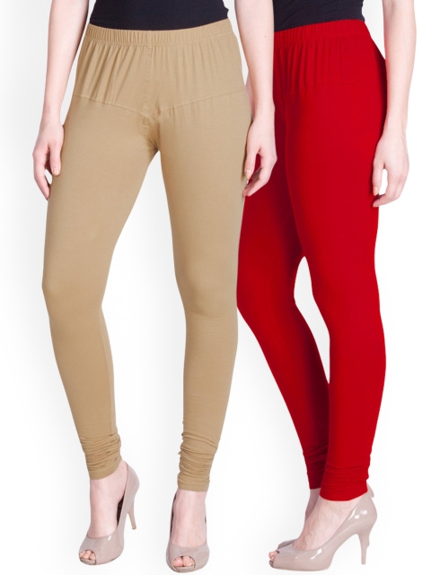 LYRA Women Pack Of 2 Assorted Churidar-Length Leggings