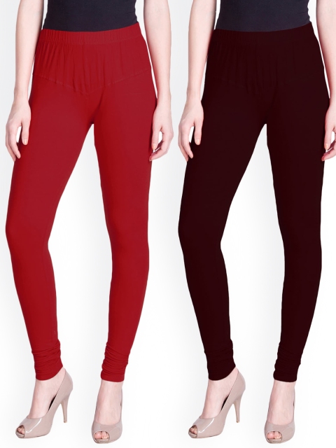 LYRA Women Pack Of 2 Assorted Churidar Length Leggings