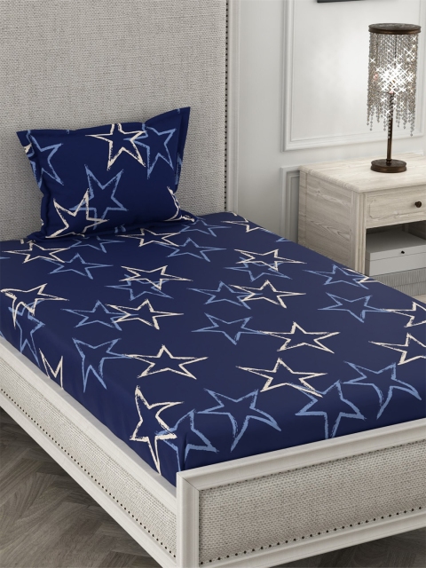 CHHAVI INDIA Blue & White Conversational 210 TC Single Bedsheet with 1 Pillow Covers
CHHAVI INDIA Blue & White Conversational 210 TC Single Bedsheet with 1 Pillow Covers