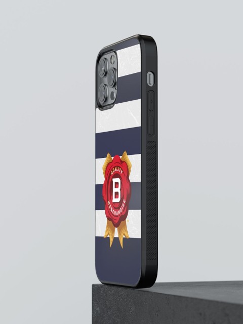 macmerise Blue Printed Jim Beam Cabana Stripes Design iPhone 12 Pro Max Phone Back Case, White