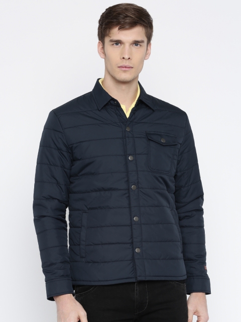 Levis Men Navy Solid Puffer, Navy blue