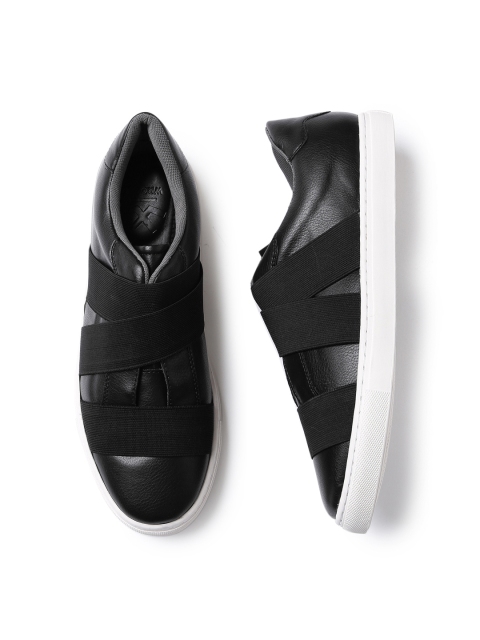WROGN Men Black Slip-On Sneakers