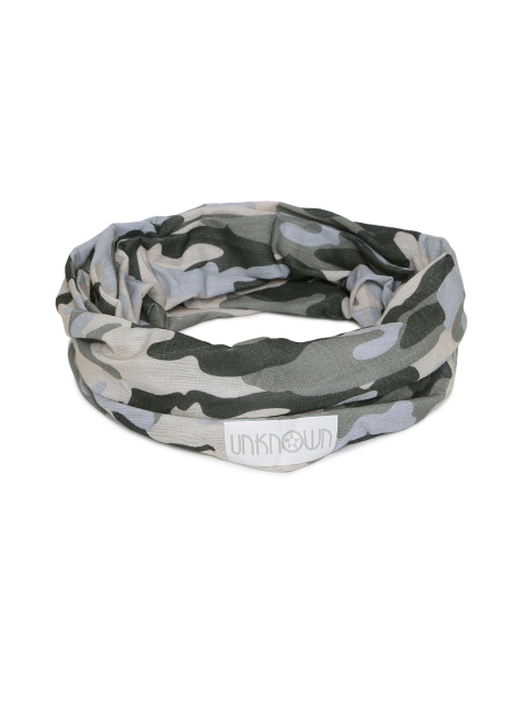 UNKNOWN by Ayesha Unisex Grey Camouflage Print Multifunctional Headwear