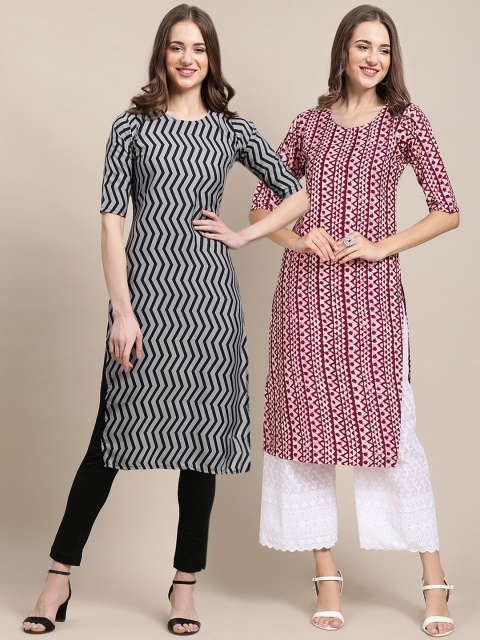 1 Stop Fashion Women Black & Brown Geometric Printed Block Print Crepe Kurta Pack of 2
1 Stop Fashion Women Black & Brown Geometric Printed Block Print Crepe Kurta Pack of 2