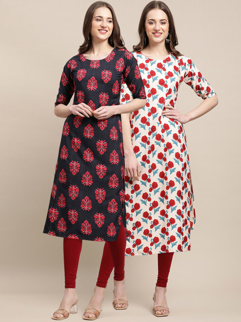 1 Stop Fashion Women Pack of 2 Black & Off White Printed Crepe Kurta
1 Stop Fashion Women Pack of 2 Black & Off White Printed Crepe Kurta