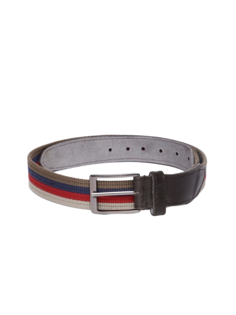 Mast & Harbour Men Multicoloured Striped Belt, Multi