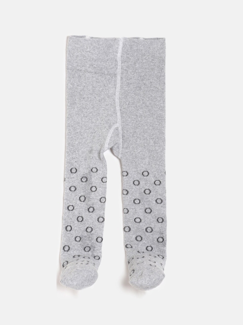 MINI KLUB Girls Grey Printed Stretchable Stockings