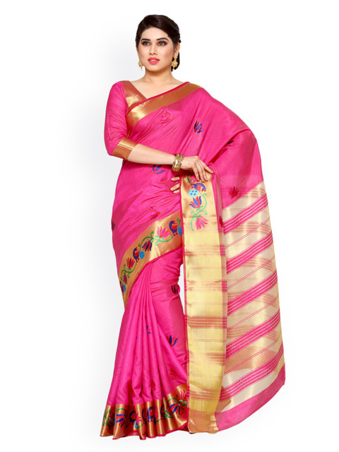 MIMOSA Pink Art Silk Embroidered Kanjeevaram Saree
MIMOSA Pink Art Silk Embroidered Kanjeevaram Saree