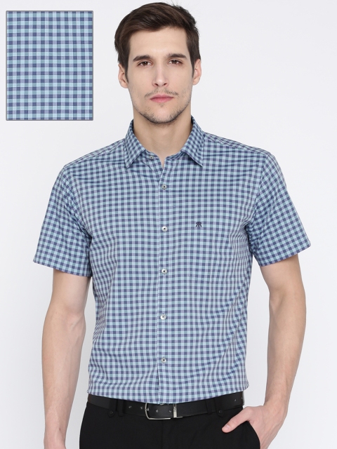 Raymond Men Blue Contemporary Regular Fit Solid Formal Shirt