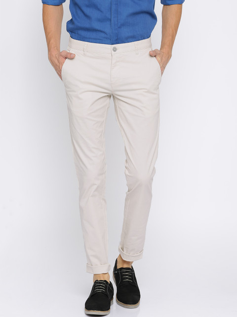 Parx Men Beige Tapered Fit Solid Chinos 
Parx Men Beige Tapered Fit Solid Chinos