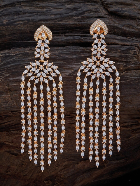 Kushal's Fashion Jewellery White & Gold-Plated CZ Studded Contemporary Drop Earrings
Kushal's Fashion Jewellery White & Gold-Plated CZ Studded Contemporary Drop Earrings