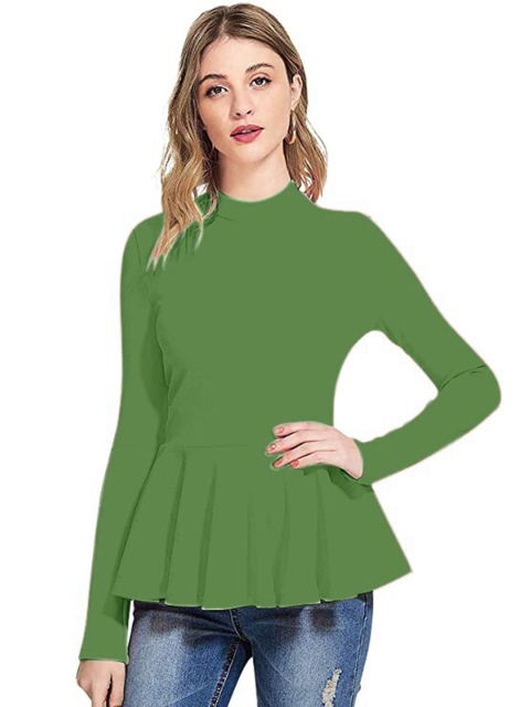 LOOKFIELD Women Green Peplum Top