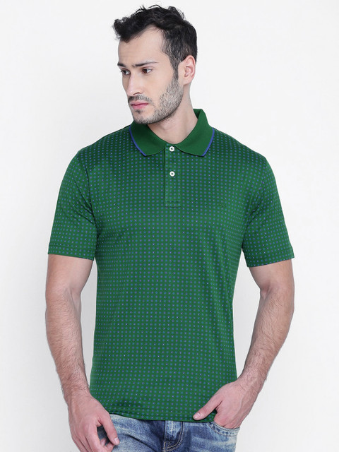 ColorPlus Men Green Printed Polo Collar T-shirt 
ColorPlus Men Green Printed Polo Collar T-shirt