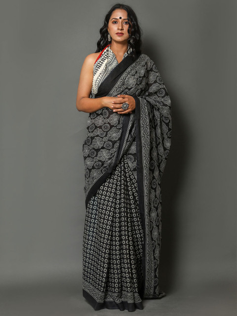 BUTA BUTI Black & White Floral Pure Cotton Ready to Wear Saree
BUTA BUTI Black & White Floral Pure Cotton Ready to Wear Saree