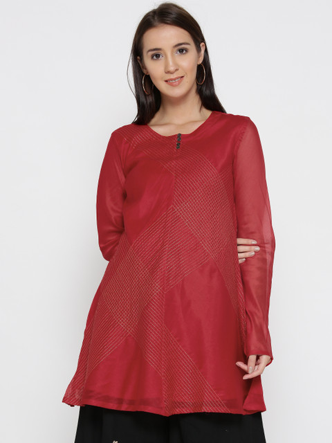 Fabindia Red Embroidered A-Line Tunic
Fabindia Red Embroidered A-Line Tunic