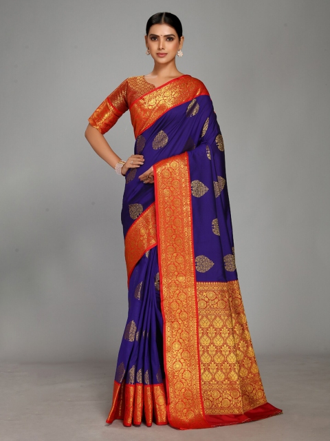 Varkala Silk Sarees Indigo Blue & Red Woven Design Zari Silk Blend Heavy Work Gadwal Saree
Varkala Silk Sarees Indigo Blue & Red Woven Design Zari Silk Blend Heavy Work Gadwal Saree