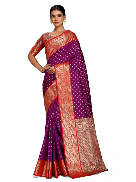 Varkala Silk Sarees Purple & Red Woven Design Zari Silk Blend Heavy Work Gadwal Saree
Varkala Silk Sarees Purple & Red Woven Design Zari Silk Blend Heavy Work Gadwal Saree