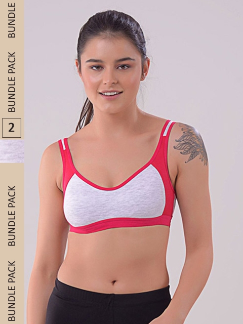 Apraa & Parma Women Pack Of 2 Grey Melange & Pink Colourblocked Non Padded Sports Bra
Apraa & Parma Women Pack Of 2 Grey Melange & Pink Colourblocked Non Padded Sports Bra