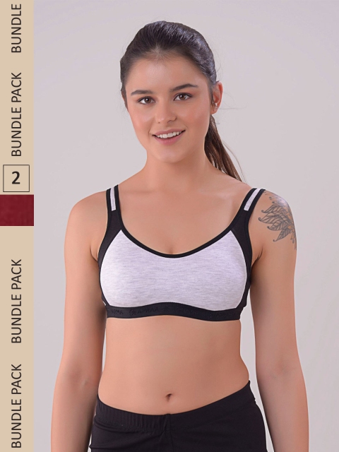 Apraa & Parma Women Pack Of 2 Grey Melange & Black Colourblocked Non Padded Sports Bra
Apraa & Parma Women Pack Of 2 Grey Melange & Black Colourblocked Non Padded Sports Bra