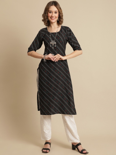 KALINI Women Multicoloured Yoke Design Mirror Work Block Print Handloom Crepe Kurta, Multi
KALINI Women Multicoloured Yoke Design Mirror Work Block Print Handloom Crepe Kurta, Multi