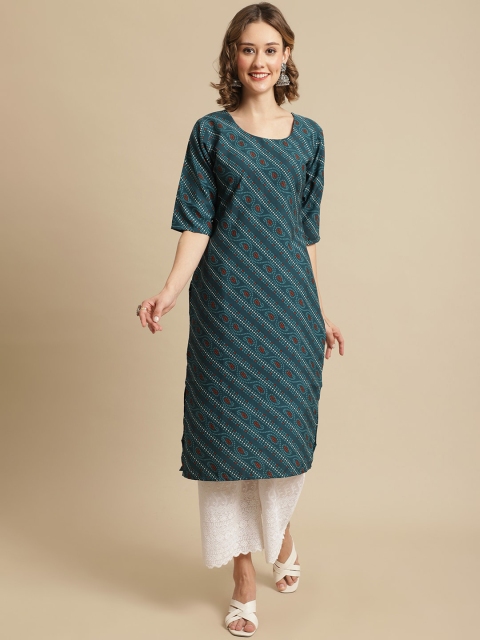 KALINI Women Multicoloured Yoke Design Mirror Work Block Print Handloom Crepe Kurta, Multi
KALINI Women Multicoloured Yoke Design Mirror Work Block Print Handloom Crepe Kurta, Multi
