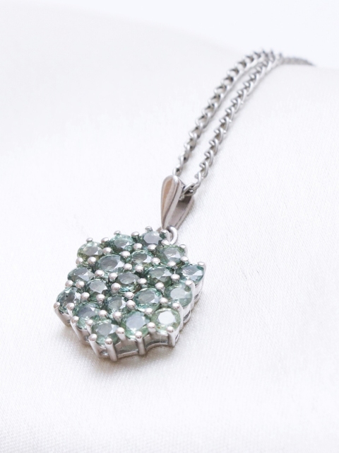 HIFLYER JEWELS 925 Sterling Silver Rhodium-Plated Sapphire Gemstone Studded Pendant With Chain
HIFLYER JEWELS 925 Sterling Silver Rhodium-Plated Sapphire Gemstone Studded Pendant With Chain