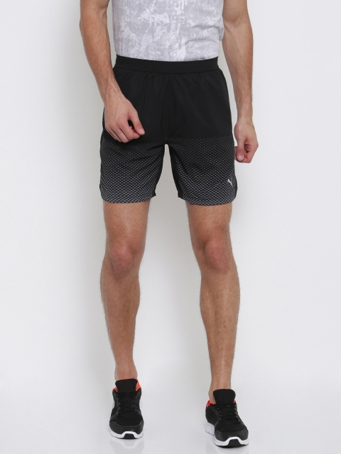 Puma Men Black Printed Regular Fit Sports Shorts