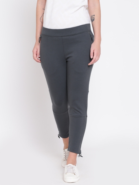 ADIDAS Women Grey Glory Skinny Cropped Track Pants