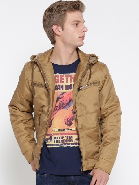 Fort Collins Men Khaki Solid Tailored Jacket