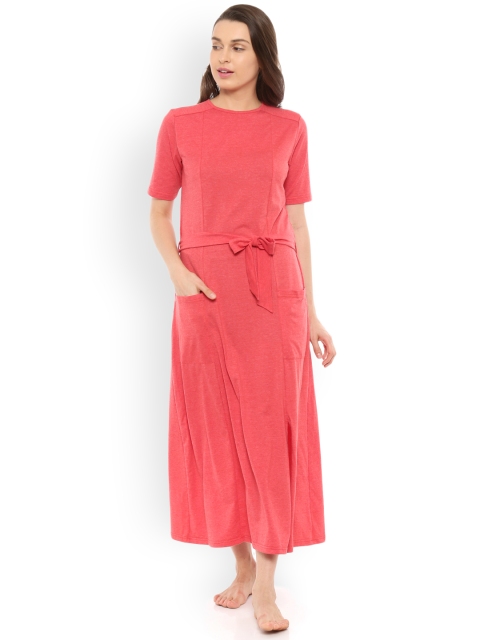 Mystere Paris Coral Pink Maxi Nightdress C242A