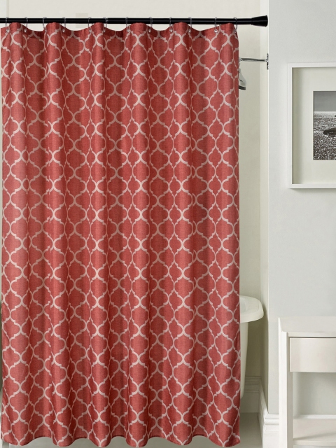 Deco Window Rust Brown Printed Shower Curtain
