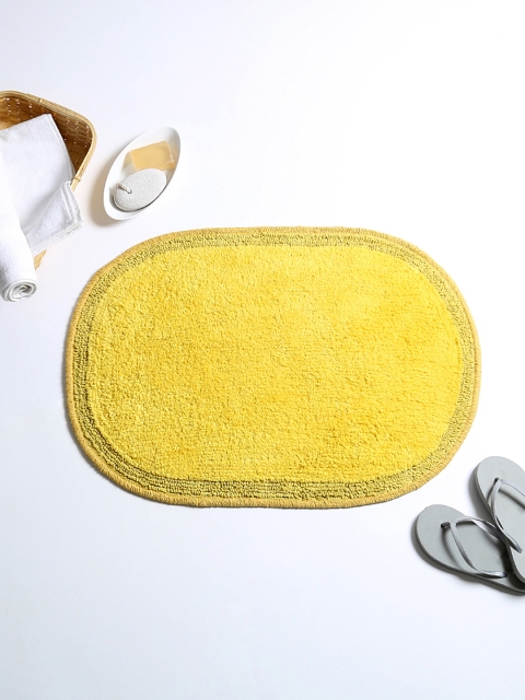 House This Yellow Cotton Rectangular Bath Rug