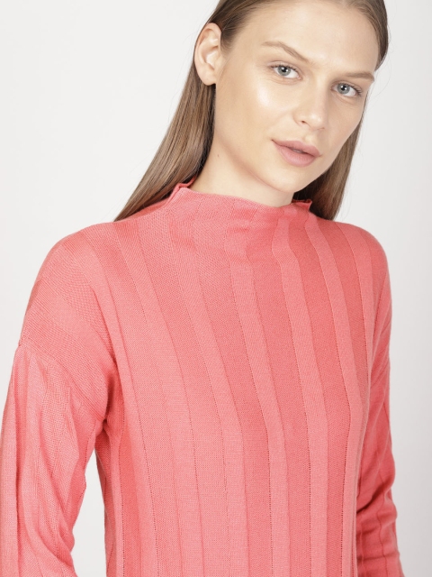 ether Women Pink Self-Design Pullover
