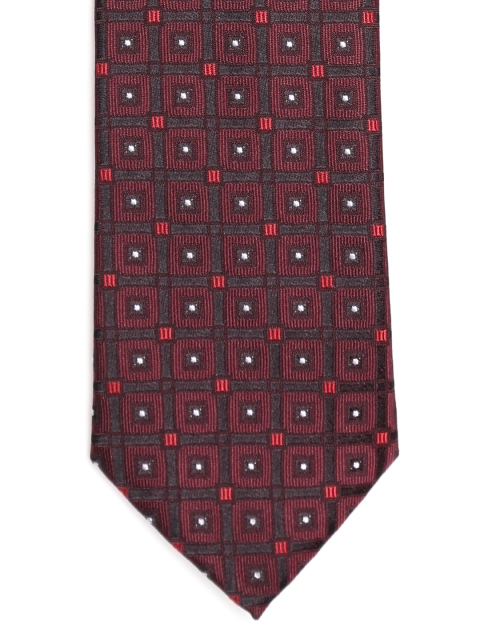 INVICTUS Maroon Woven Design Tie