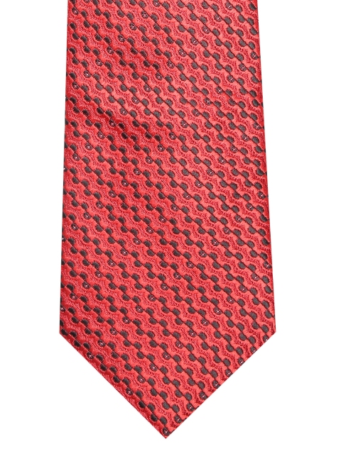 INVICTUS Red Woven Design Broad Tie