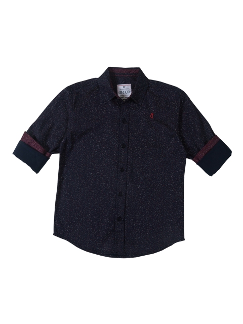 Gini and Jony Boys Blue Regular Fit Printed Casual Shirt