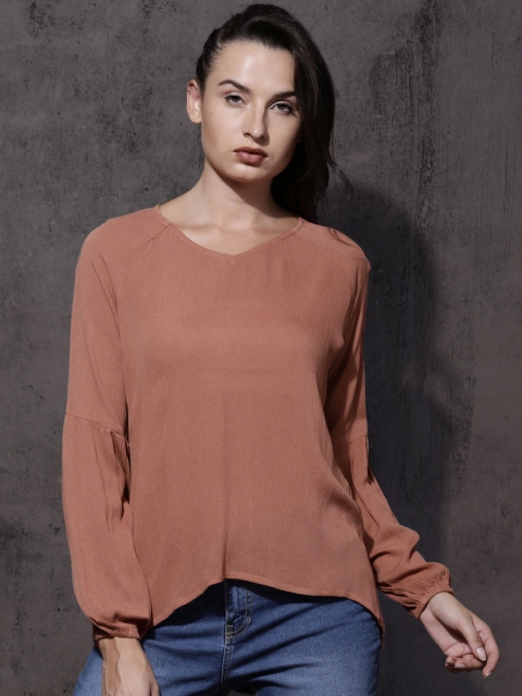 Roadster Women Rust Pink Solid Top