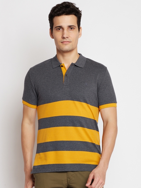 United Colors of Benetton Men Charcoal Grey & Mustard Yellow Striped Polo Collar T-shirt
United Colors of Benetton Men Charcoal Grey & Mustard Yellow Striped Polo Collar T-shirt