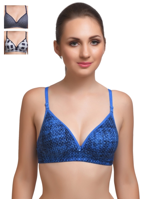 Lady Lyka Pack of 3 Printed Full-Coverage Lightly-Padded T-shirt Bras EXTACY-4-5-6, Blue
Lady Lyka Pack of 3 Printed Full-Coverage Lightly-Padded T-shirt Bras EXTACY-4-5-6, Blue