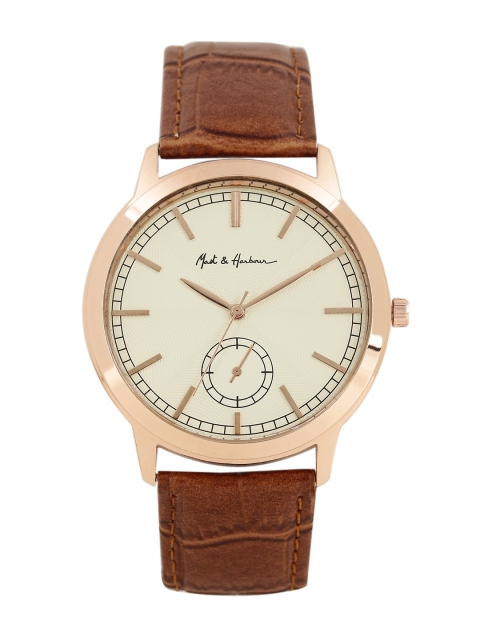 Mast & Harbour Men Cream-Coloured Analogue Watch MH17-7A