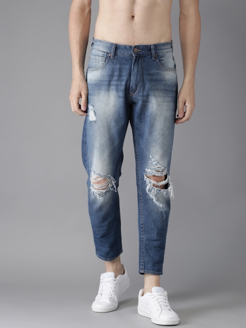 HERE&NOW Men Blue Slim Tapered Fit Mid-Rise Slash Knee Mildly Distressed Cropped Jeans
HERE&NOW Men Blue Slim Tapered Fit Mid-Rise Slash Knee Mildly Distressed Cropped Jeans